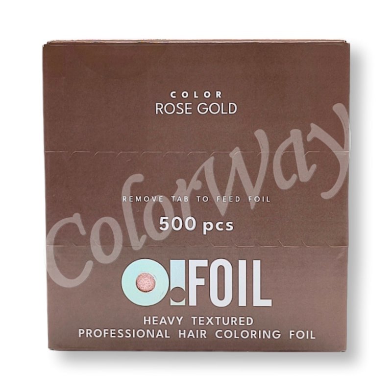 O! Tools Rose Gold Grooved Hairdressing Foil in Sheets 500 pcs