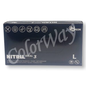 Espeon Ideal3 Black Nitrile Powder-Free Gloves Size L | Box of 100