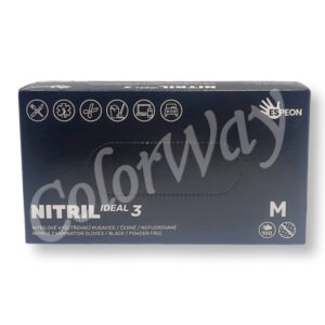 Espeon Ideal3 Black Nitrile Powder-Free Gloves Size M | Box of 100