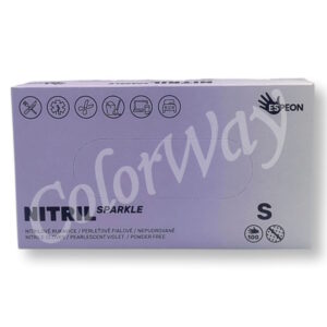 Espeon Sparkle Pearlescent Purple Nitrile Powder-Free Gloves Size S | Box of 100